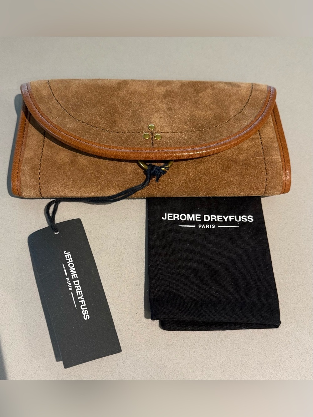 Jerome Dreyfuss Tabac suede wallet